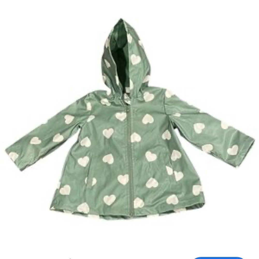Little Me Kids Heart Print Hooded  Rain Jacket‎ Size 18 M